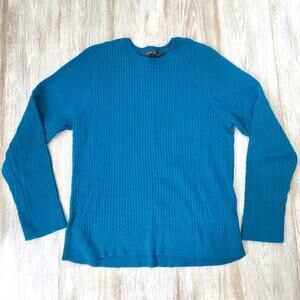 JEANNE PIERRE Cotton Knit Blue Sweater size XL